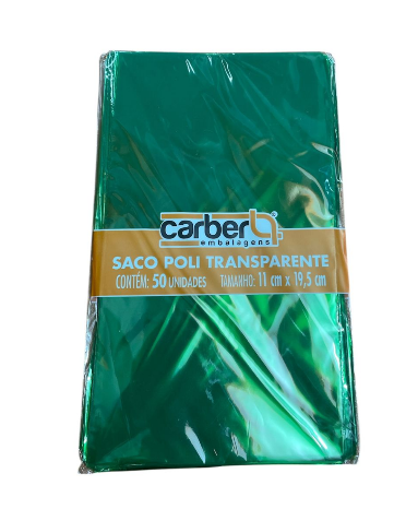 18003 - SACO TRANSP VERDE 11X19,5 C/50UN - PC/ CROMUS