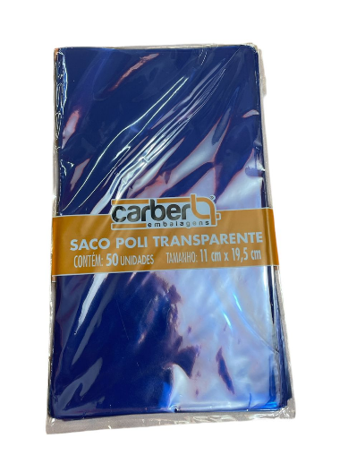 18002 - SACO TRANSP AZUL 11X19,5 C/50UN - PC/ CROMUS
