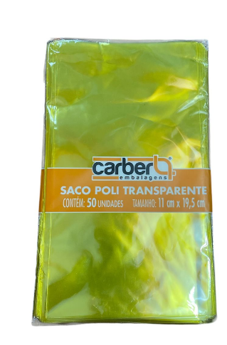 18000 - SACO TRANSP AMARELO 11X19,5 C/50UN - PC/ CROMUS