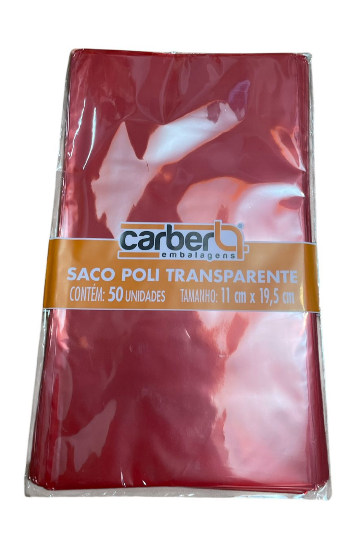 17999 - SACO TRANSP VERMELHO 11X19,5 C/50UN - PC/ CROMUS