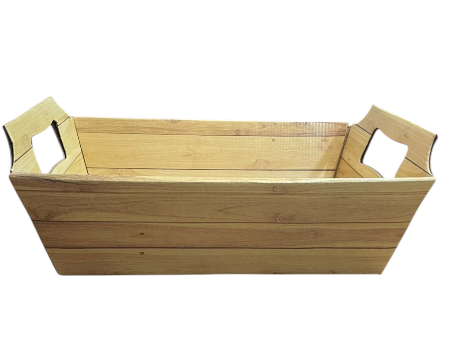 4285 - CESTA DE CARTÃO MADEIRA NATURAL MG 27x18,5x9,5 - PC/CROMUS