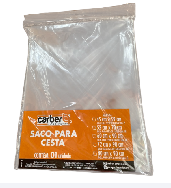 18031 - SACO CESTA AUTOSSERV INCOLOR UN 80X90 - PC/ CROMUS