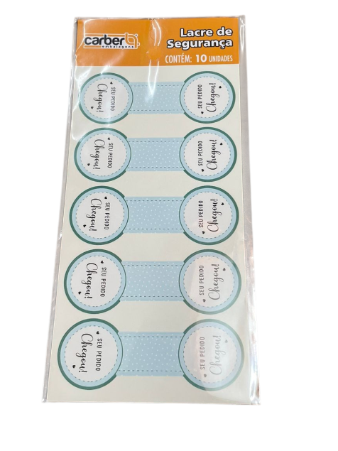 17979 - LACRE ADESIVO SEU PEDIDO CHEGOU AZUL C/10UN - PC/ CROMUS