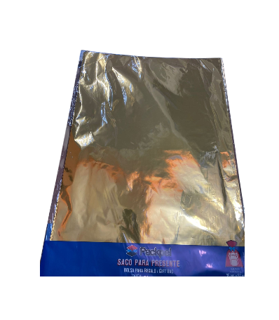 17896 - SACO METAL 30X44 LISO OURO C/50UN - PC/ CROMUS