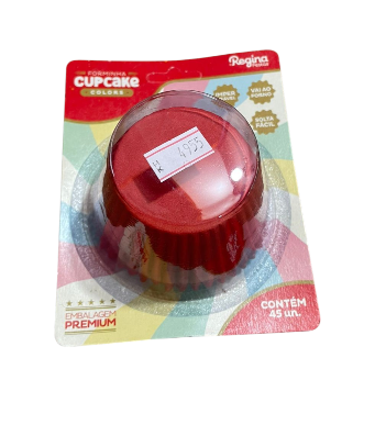 4955 - FORMINHA CUPCAKE COLORS IMPERMEAVEL VERMELHA 45un - REGINA