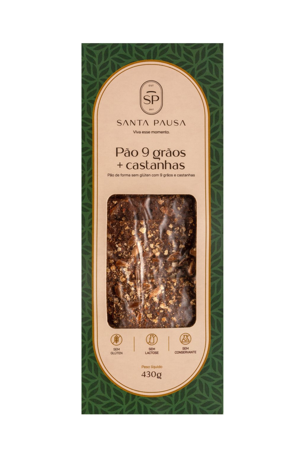 PÃO 9 GRÃOS + CASTANHAS - SANTA PAUSA