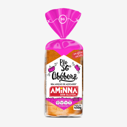 PÃO DE ABÓBORA SEM AÇUCAR 450G - AMINNA
