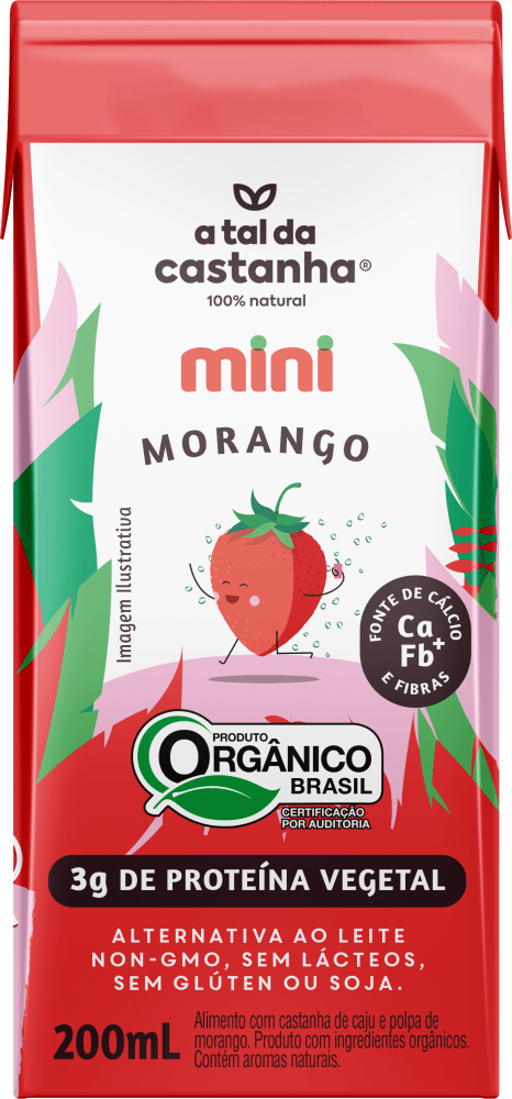 BEBIDA VEGETAL MINI DE MORANGO 200ML - A TAL DA CASTANHA