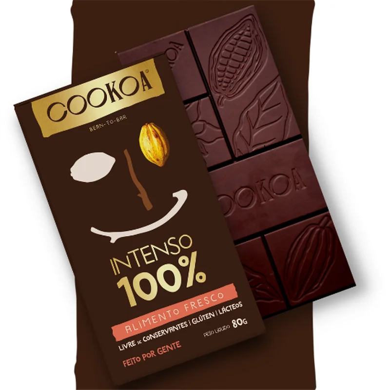 BARRA DE CHOCOLATE 100% 80G - COOKOA