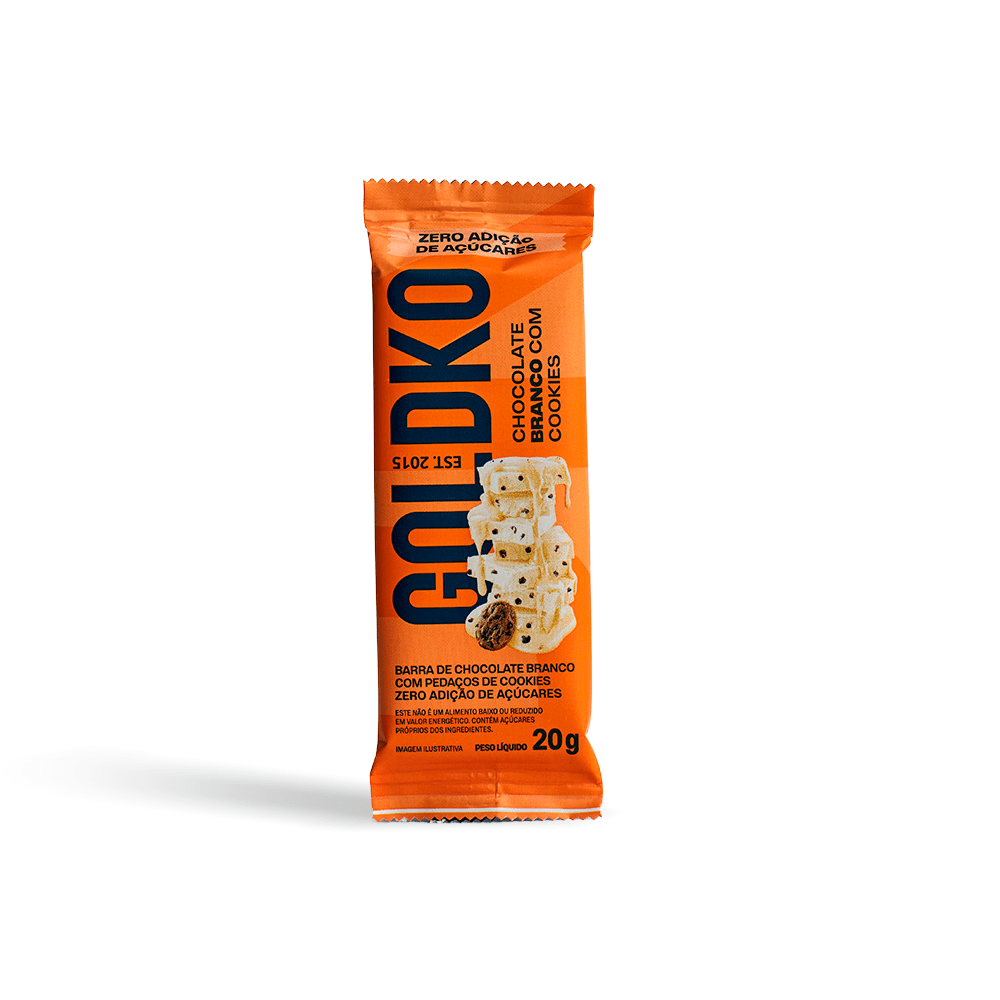 CHOCOLATE BRANCO COM COOKIES ZERO 20G - GOLDKO