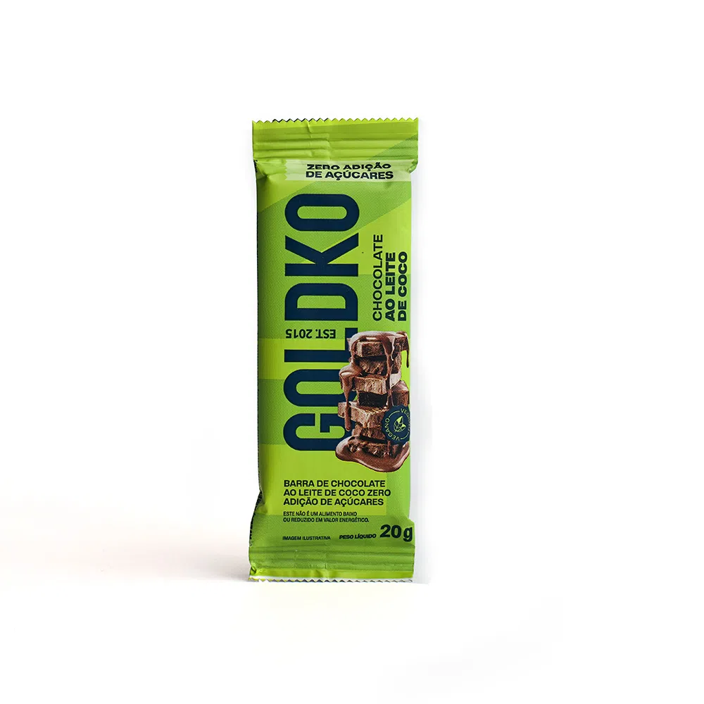 CHOCOLATE AO LEITE DE COCO ZERO 20G - GOLDKO