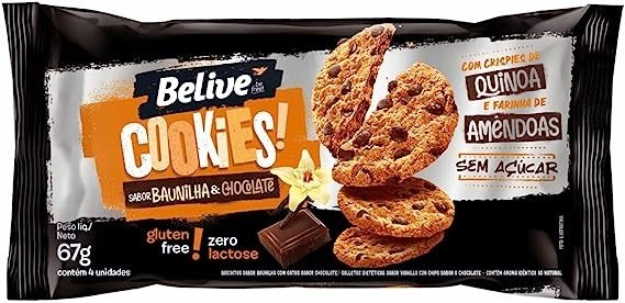 COOKIES SABOR BAUNILHA E CHOCOLATE ZERO 67G - BELIVE