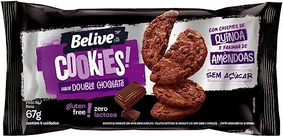 COOKIES SABOR DOUBLE CHOCOLATE ZERO 67G - BELIVE