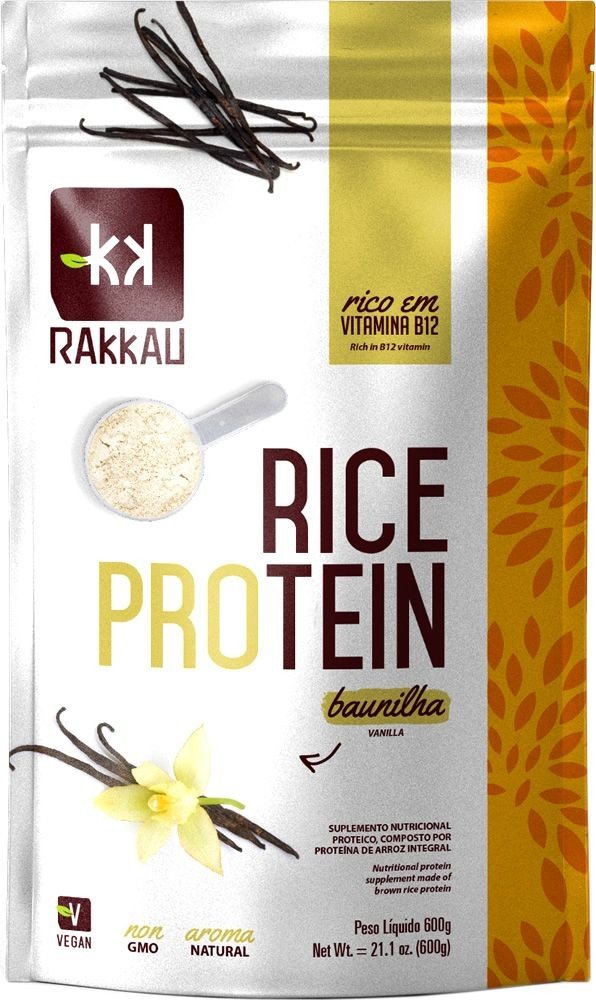RICE PROTEIN BAUNILHA 600G - RAKKAU
