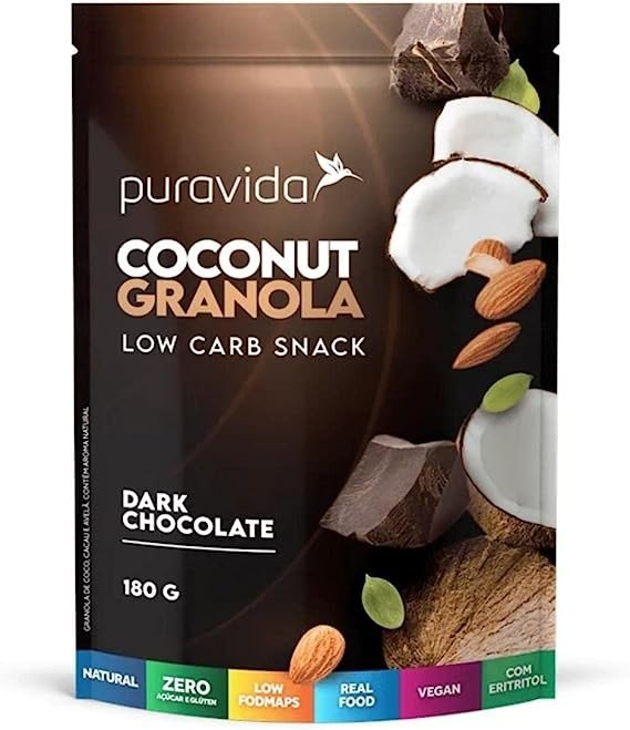 COCONUT GRANOLA DARK CHOCOLATE 180G - PURA VIDA