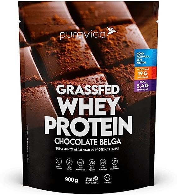 GRASS FED WHEY PROTEIN CHOCOLATE BELGA 900G - PURA VIDA