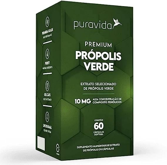 PRÓPOLIS VERDE PREMIUM 60CAP - PURA VIDA