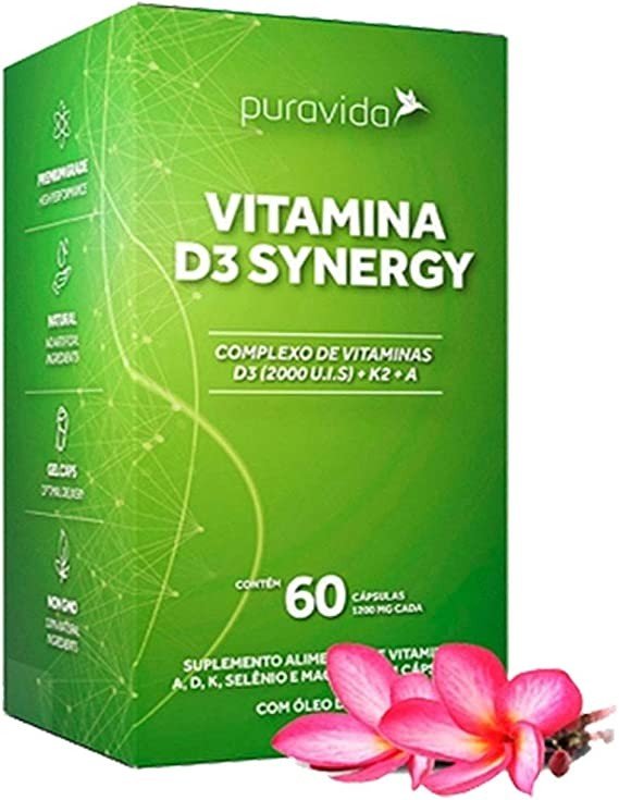 VITAMINA D3 SYNERGY 60CAP - PURA VIDA