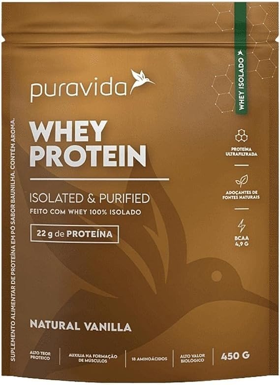 WHEY PROTEIN ISOLADO 450G VANILLA - PURA VIDA