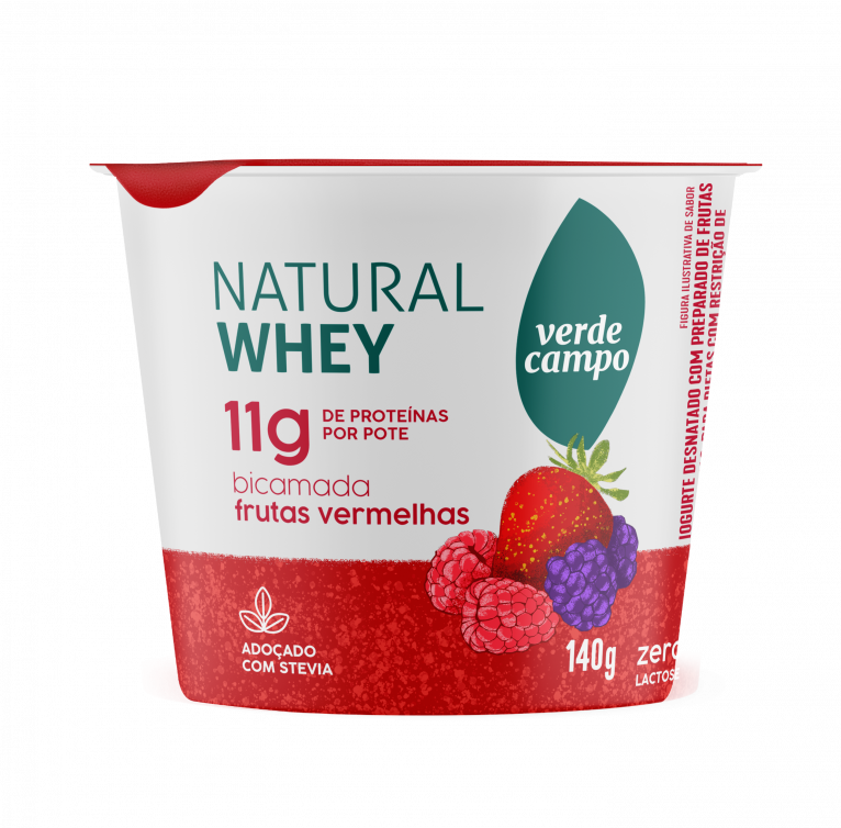 IOGURTE WHEY FRUTAS VERMELHAS 140G - VERDE CAMPO