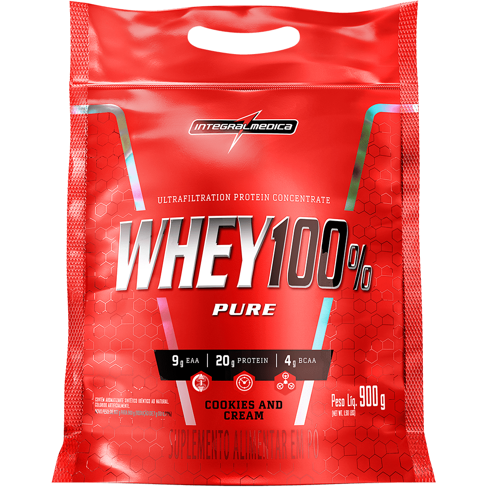 WHEY 100% PURE COOKIES AND CREAM 900G - INTEGRALMEDICA