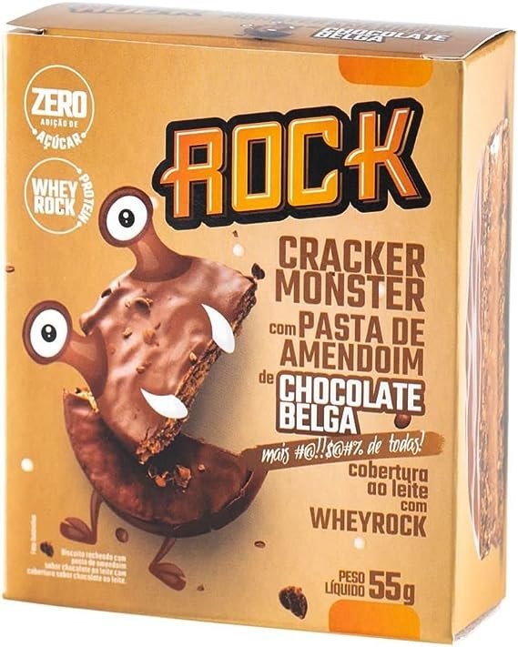 CRACKER COM PASTA AMENDOIM DE CHOCOLATE BELGA 55G - ROCK