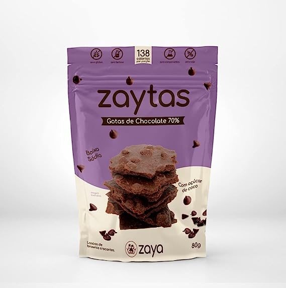 LASCAS BROWNIE ZAYTAS GOTAS DE CHOCOLATE 70% 80G - ZAYA