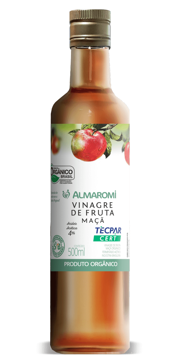 VINAGRE DE MAÇÃ ORGÂNICO 500ML (VIDRO) - ALMAROMI