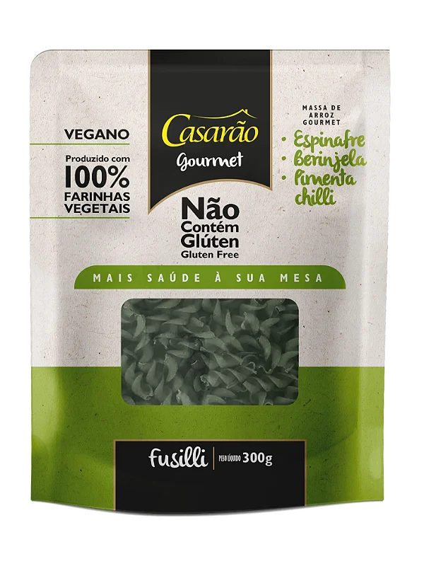 FUSILLI ESPINAFRE, BERINJELA E PIMENTA CHILLI 300G - CASARÃO