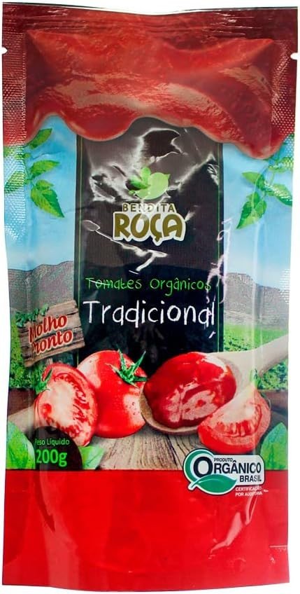 MOLHO DE TOMATE ORGÂNICO TRADICIONAL 200G - BENDITA ROÇA