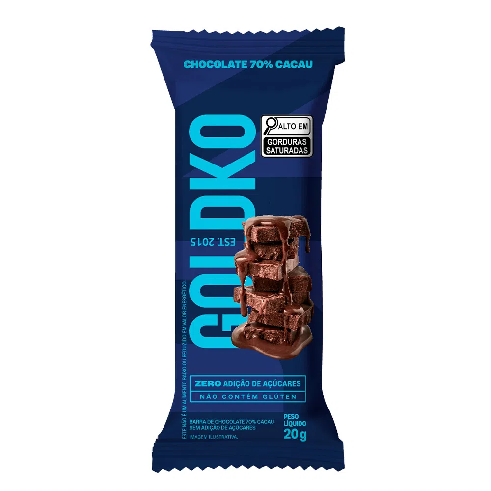 CHOCOLATE 70% ZERO 20G - GOLDKO