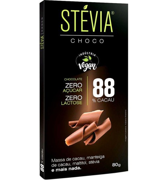 CHOCOLATE 88% CACAU - STÉVIA CHOCO
