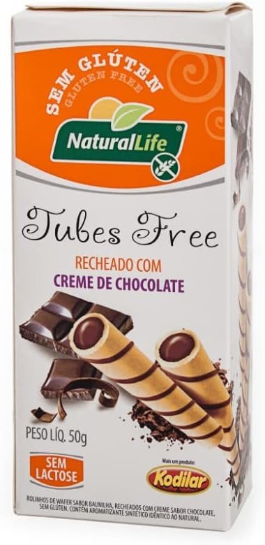 TUBES FREE COM CHOCOLATE 50G - NATURAL LIFE
