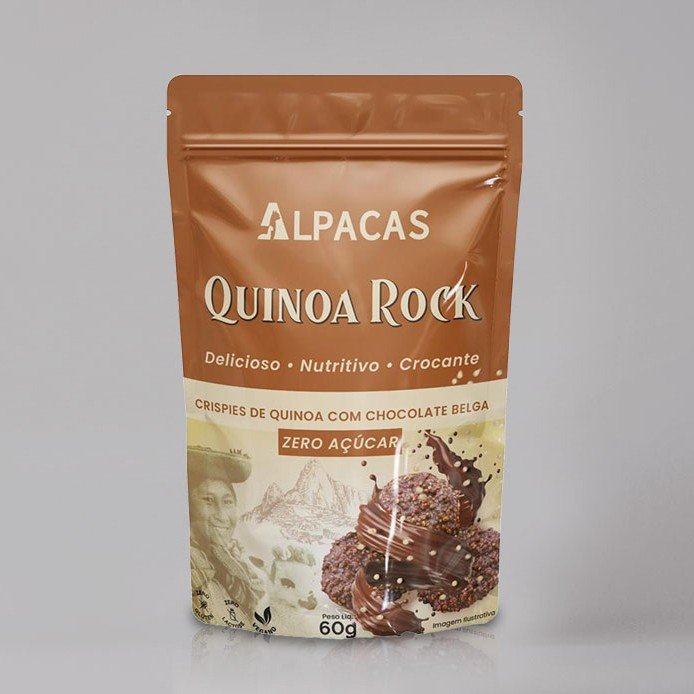 QUINOA ROCK CHOCOLATE BELGA ZERO 60G - ALPACAS
