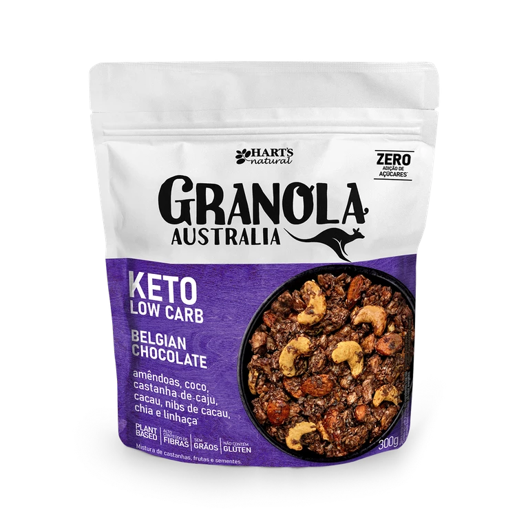 GRANOLA AUSTRALIA KETO BELGIAN CHOCOLATE LOW CARB 300G - HART'S NATURAL