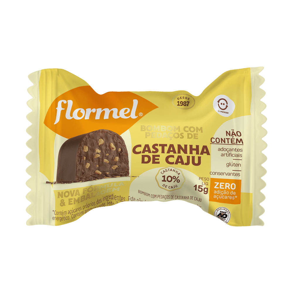 BOMBOM COM CASTANHA DE CAJU ZERO - FLORMEL