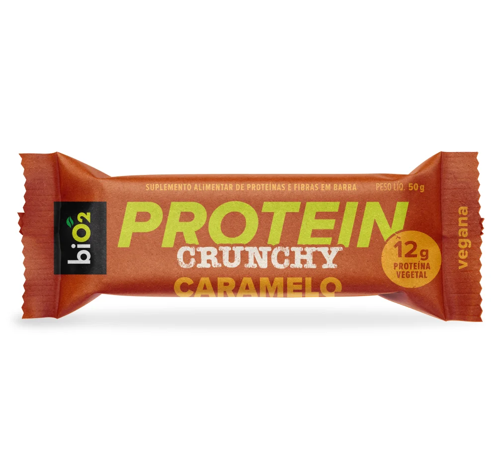 BARRA PROTEIN CRUNCHY CARAMELO 50G - BIO2