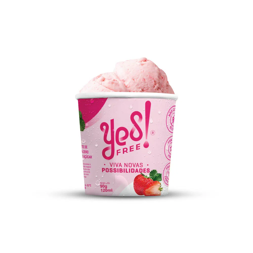 SORVETE DE MORANGO ZERO 120G - YES FREE