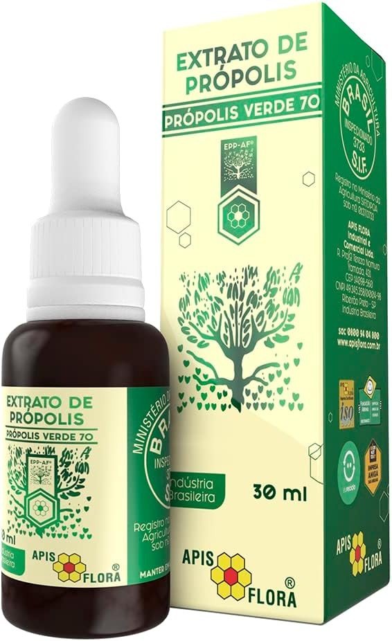EXTRATO DE PRÓPOLIS VERDE 70% 30ML - APIS FLORA