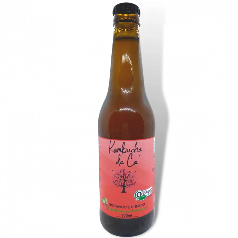 KOMBUCHA DE MORANGO E HIBISCO 350ML - KOMBUCHA DA CÁ