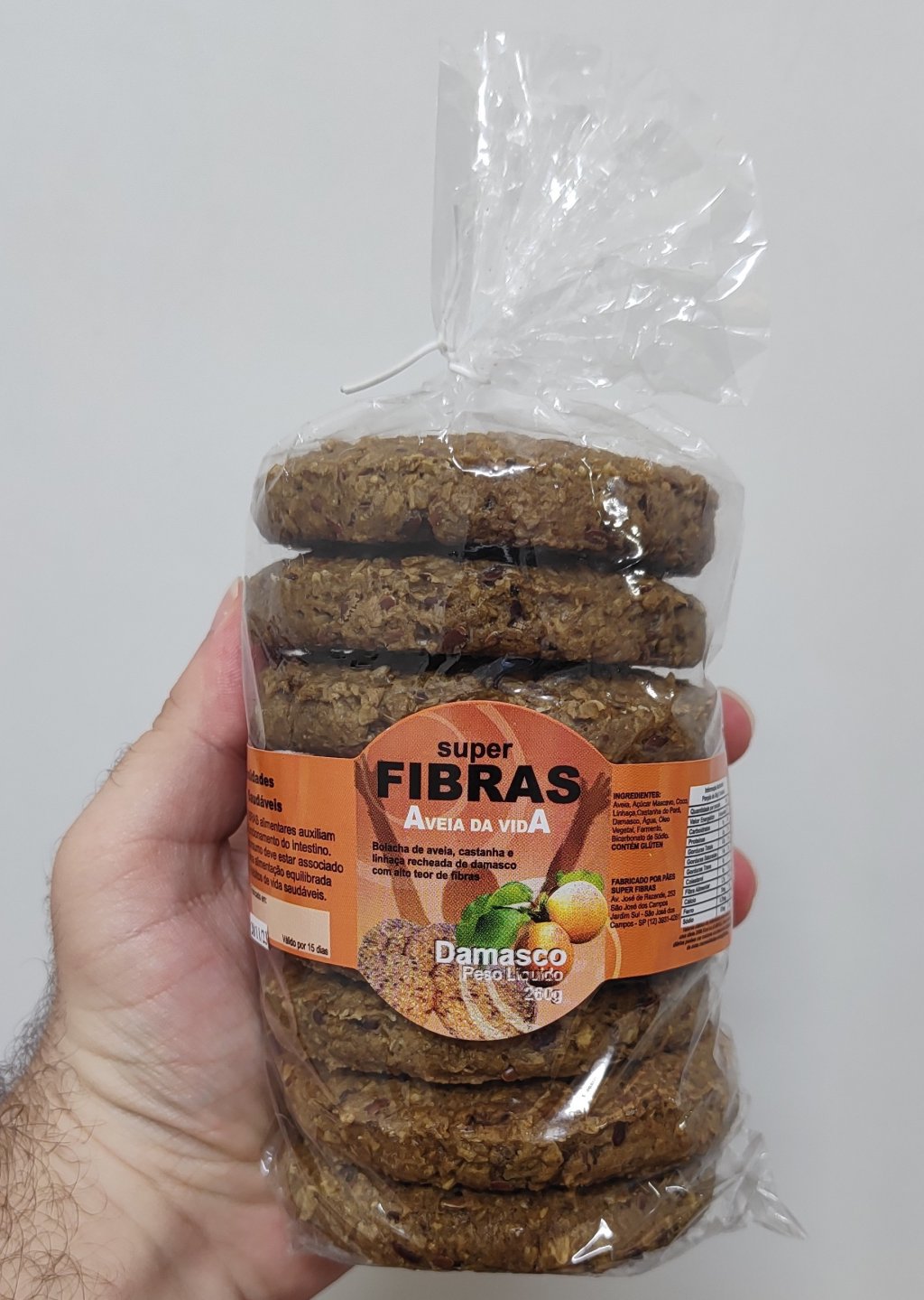 BISCOITO DE FIBRAS DAMASCO