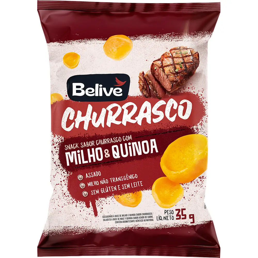SNACK DE MILHO SABOR CHURRASCO 35G - BELIVE