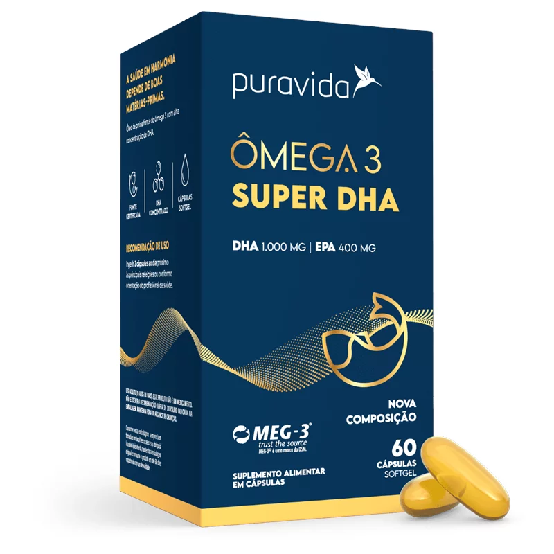 ÔMEGA 3 SUPER DHA 60CAPS - PURA VIDA