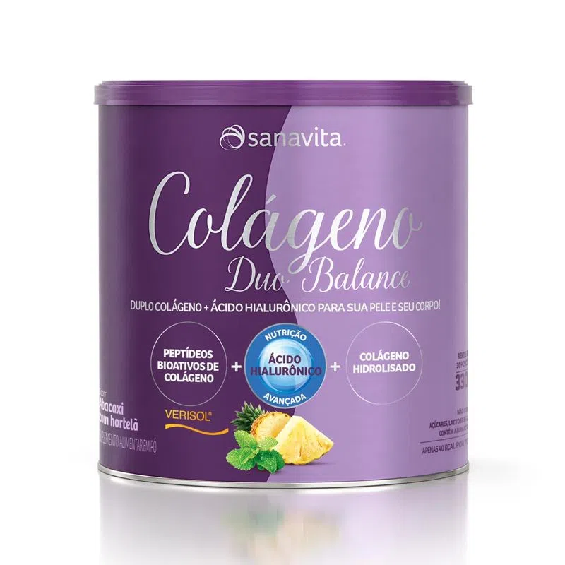 COLAGENO DUO BALANCE ABACAXI COM HORTELA 330G - SANAVITA