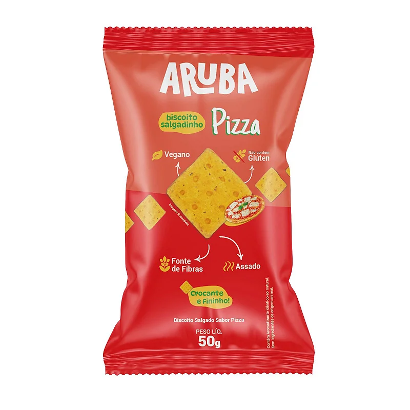 BISCOITO SALGADO PIZZA 50G - ARUBA
