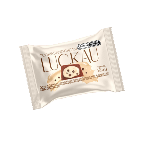 BOMBOM COM CHOCOLATE COM COOKIES CREAM - LUCKAU