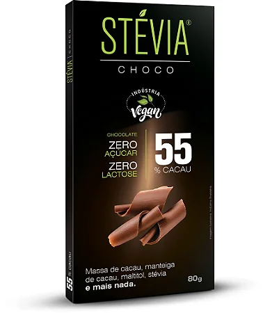 CHOCOLATE 55% CACAU - STÉVIA CHOCO