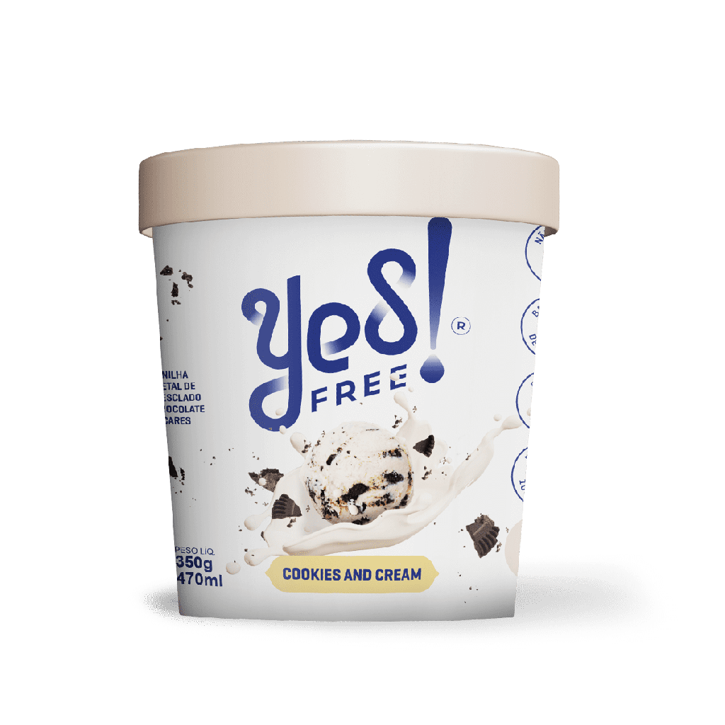 SORVETE DE COOKIES & CREAM ZERO 120G - YES FREE