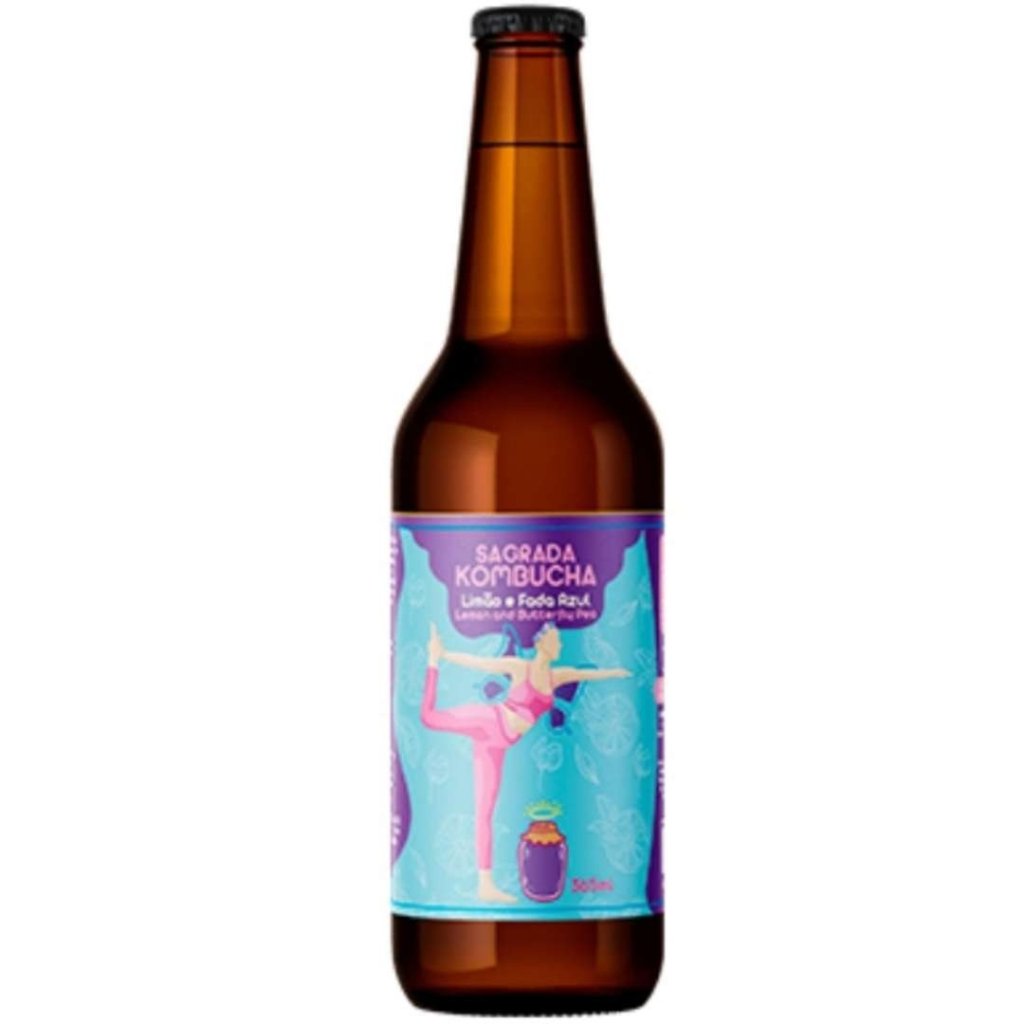 KOMBUCHA LIMÃO E FADA AZUL 365ML - SAGRADA KOMBUCHA