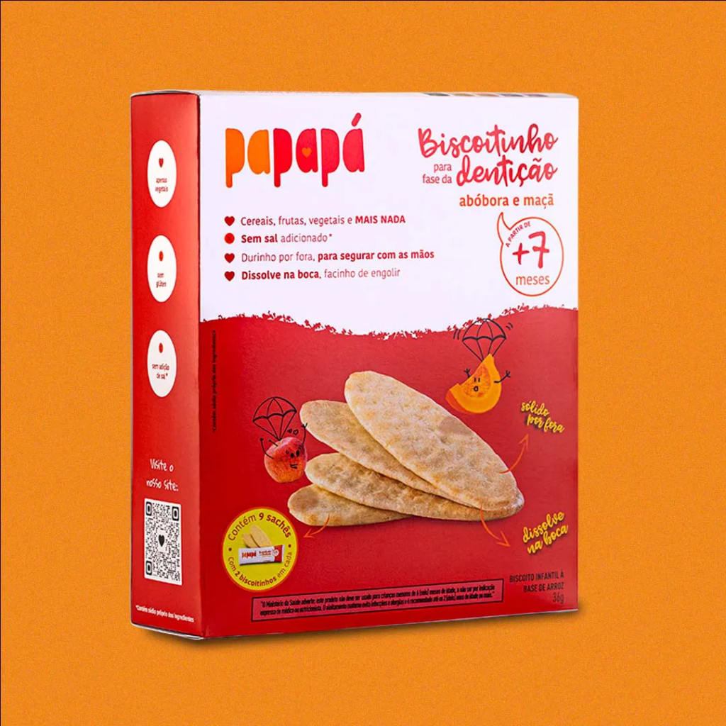 BISCOITO PARA FASES DE DENTIÇÃO ABOBORA E MAÇÃ 36G - PAPAPÁ
